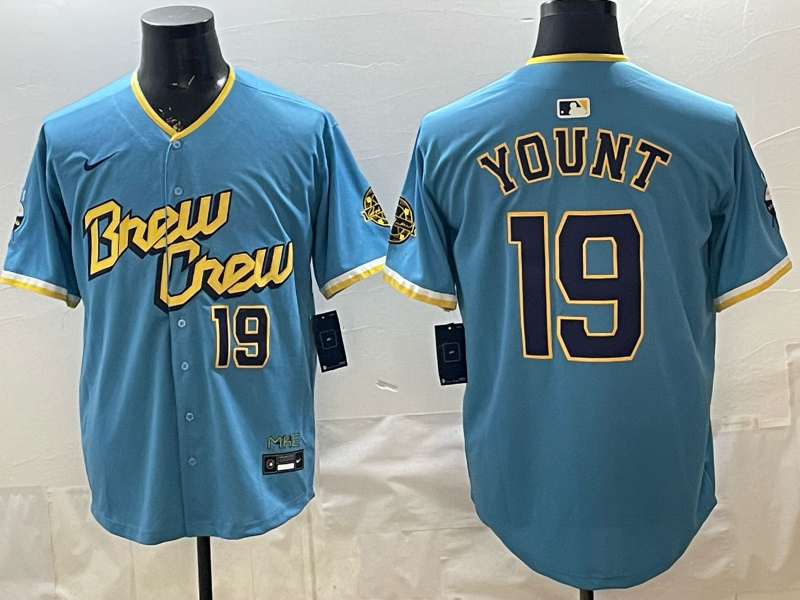 Men 2025 Milwaukee Brewers #19 Yount blue Game Nike MLB Jersey 0401001